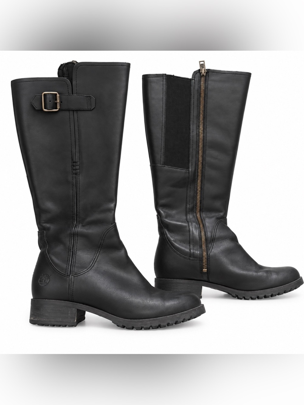 Timberland Waterproof Anti-Fatigue Knee High Riding Boots Black Leather US 8